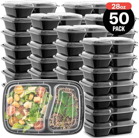 Home And Garden 50 Pack Meal Prep Containers Reusable Food Storage