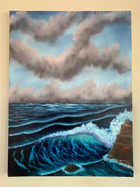 Stormy Seas Oil Landscape Ross Style Painting Etsy