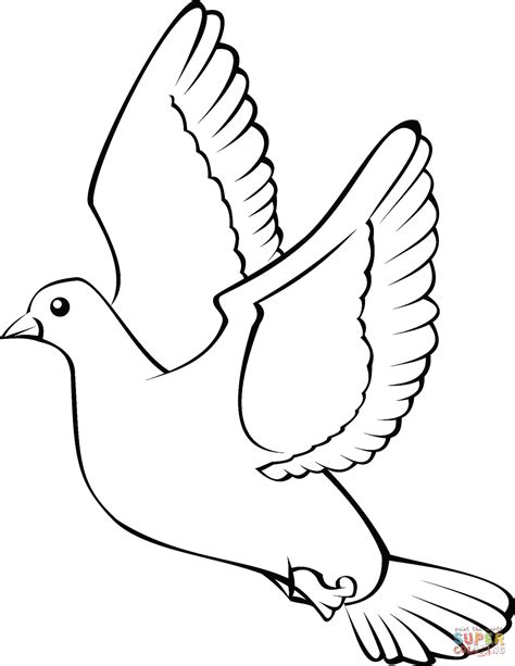 Flying Dove coloring page | Free Printable Coloring Pages