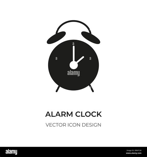 alarm clock glyph icon pictogram silhouette simple watch symbol logo modern graphic sign