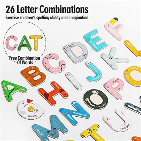 Usatdd Jumbo Magnetic Animals Alphabets With Board Colourful Letters