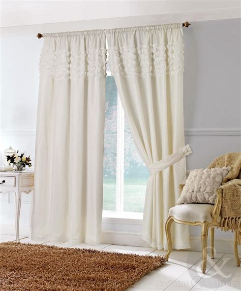 Rina Cream Lined Pencil Pleat Voile Curtain Luxury Curtains