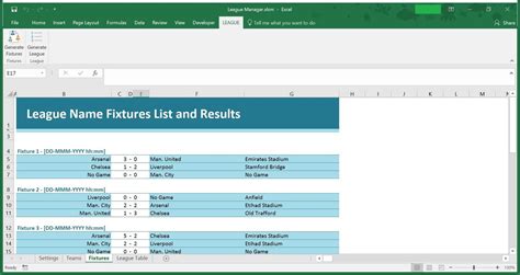 Champions League Spreadsheet Inside Excel Spreadsheet League Manager