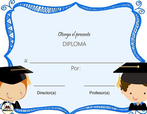 Diplomas Infantiles Para Rellenar E Imprimir Sin Color