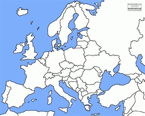 Europe Map Blank No Borders Map Of World