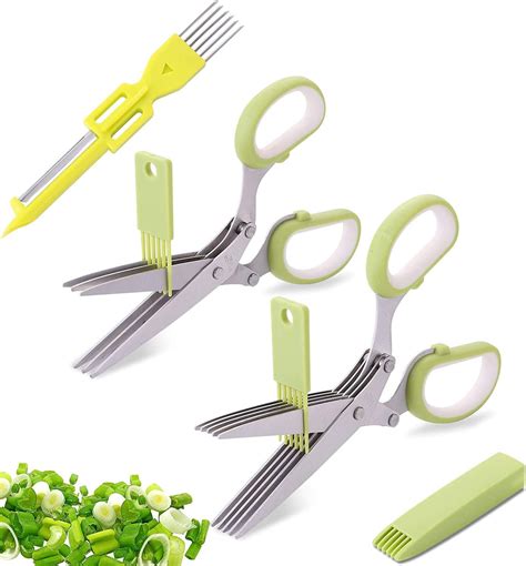 Herb Scissors Stainless Steel Multi Layer Blade Set Multipurpose