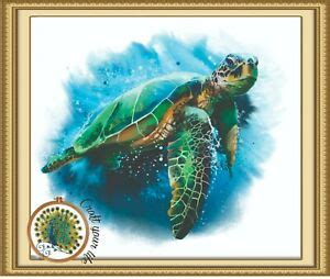 White monaco using dmc floss. TURTLE - Chart Counted Cross Stitch Pattern Needlework ...