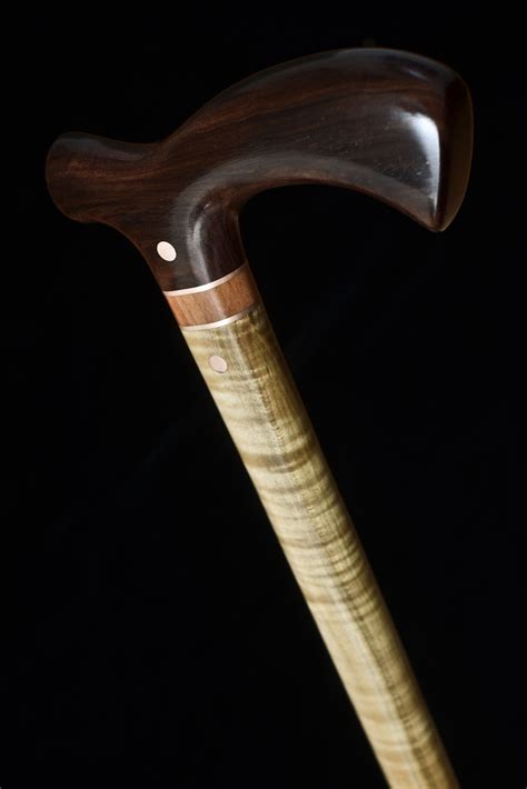 Hand Made Handmade Walking Cane In Ebony And Maple Wood Walking Stick