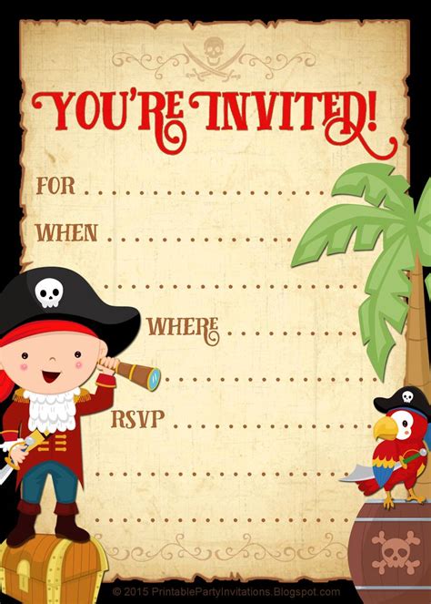 Free Printable Pirate Party Invitation Pirate Party Invitations