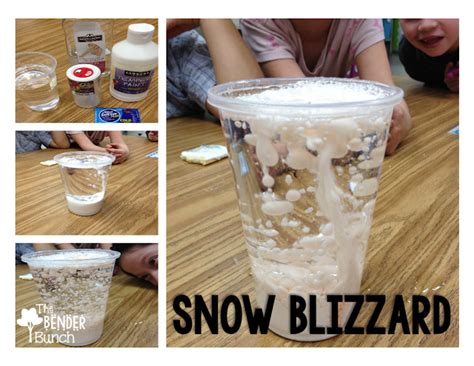 The Bender Bunch Easy Snow Blizzard Science Experiment Winter Science