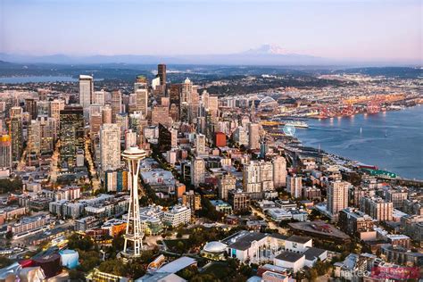 Matteo Colombo Photography Aerial View Of The Space Needle And