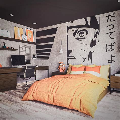 Designed A Naruto Themed Bedroom Shippuden Colors While Listening