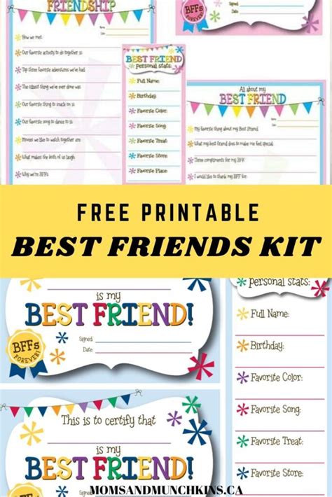Friendship Worksheets Bff Printables Moms And Munchkins