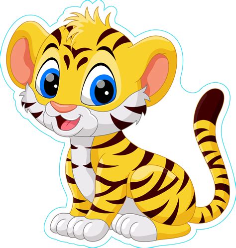 See more ideas about cartoon, cartoon tiger, cartoon animals. Cute Baby Tiger Cartoon Sticker