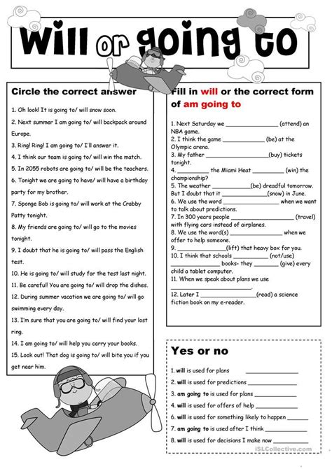 Will And Going To With Key Worksheet Free Esl Printable Worksheets