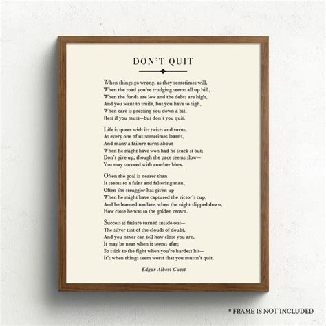 A Framed Print With The Words Dont Out On It In Black And White