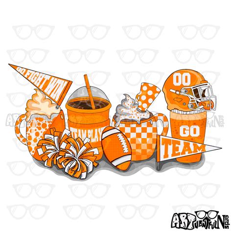 3 Files Orange And White Ish Football Mugs Digital Download Etsy