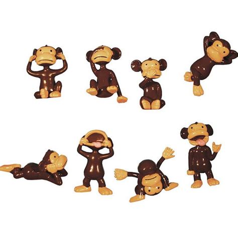 Monkey Mini Figurines Hilarious Approx 1 Tall 100 Per Bag