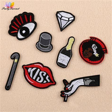 Pf Sexy Lip Eye Fabric Patch Embroidered Patches For Clothing Stickers