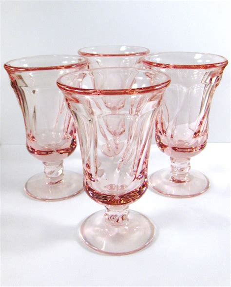 Fostoria Jamestown Pink Juice Glasses Set Of Four Heavy