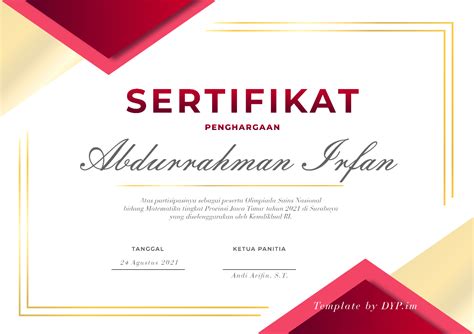 Template Piagam Psd Serat