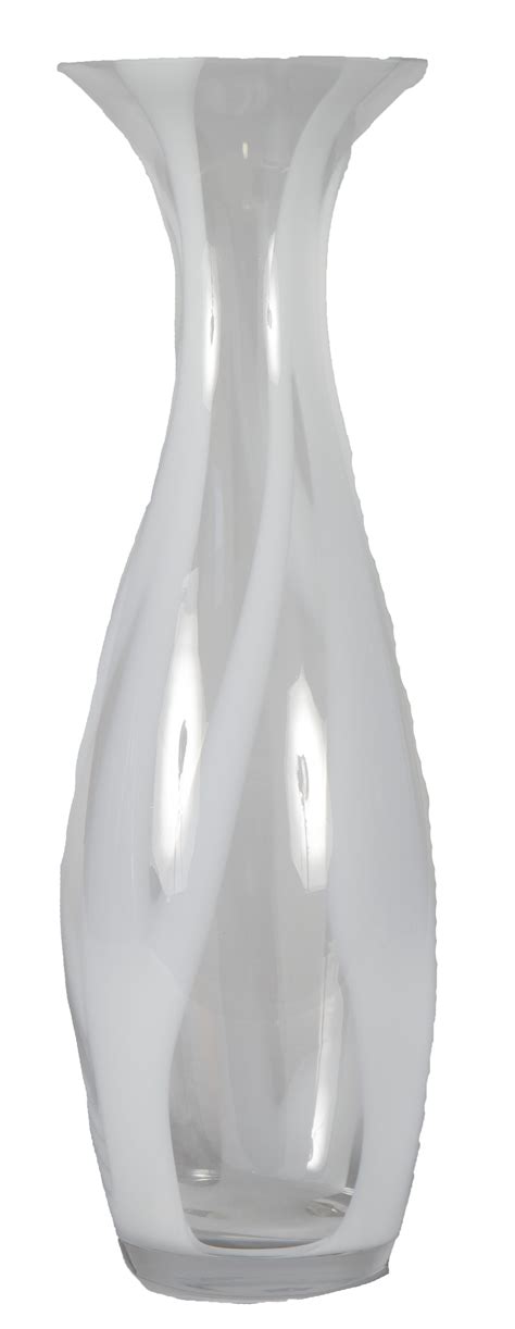 Vase 45 Clear White Glass Sandd Furniture Rental