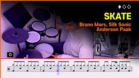 Skate Bruno Mars Anderson Paak Silk Sonic ♦︎♢♢ Pop Drum Cover