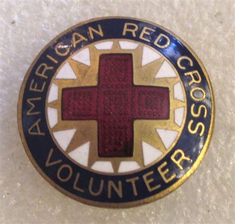 Vintage American Red Cross Production Volunteer Pin Circa 1923 1946