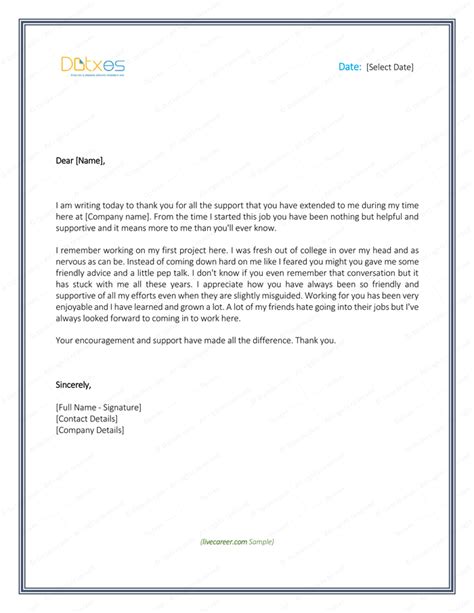 Thank You Letter To Boss 8 Plus Best Samples And Templates