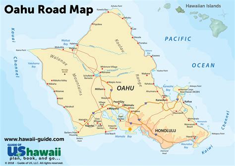 Oahu Hawaii Maps Travel Road Map Of Oahu