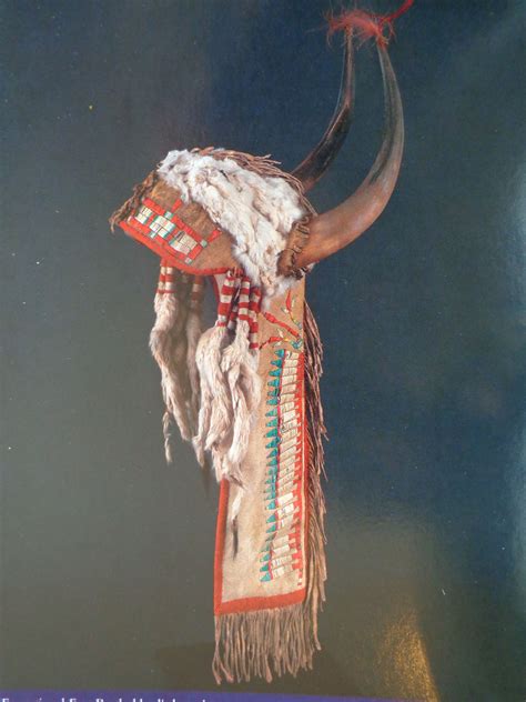 Upper Missouri Split Horn Headdress With Quillwork Native American
