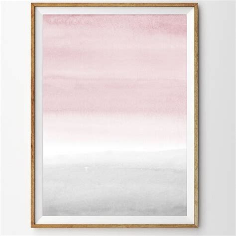 Pink Grey Abstract Art Watercolor Printable Art Pink Grey Etsy Canada