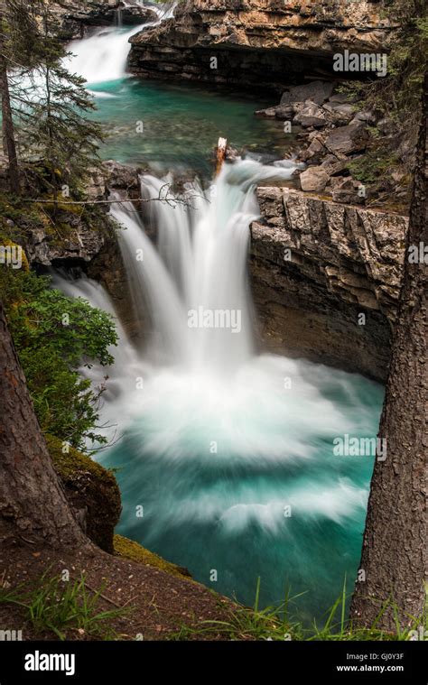 Johnston Canyon Lower Falls Banff National Park Alberta Canada Stock