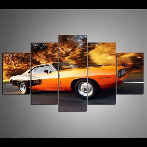 Beautiful Home Decorative Car Paintings 5 Piece Large Canvas Print Wall