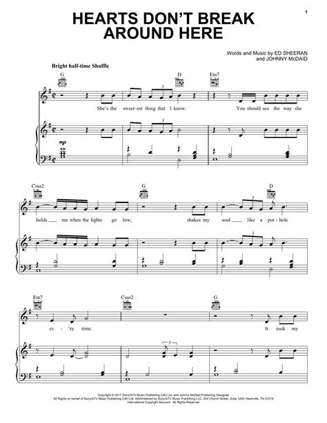 Hey you want a break? Hearts Don't Break Around Here | Sheet Music Direct
