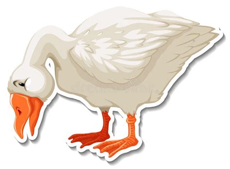 Goose Animal Farm Animal Cartoon Sticker Stock Vector Illustration Of