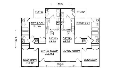 Duplex Plan J891d Duplex Floor Plans Duplex House Plans Small House