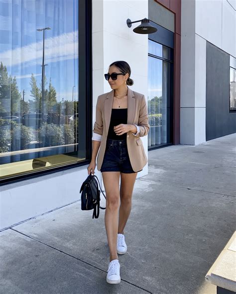 Blazer Shorts And Sneaker Outfit Life With Jazz