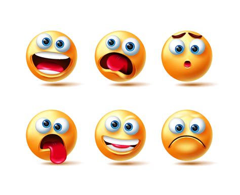 Emoji Vektorzeichensatz Emojis 3D Charaktere in glücklichen