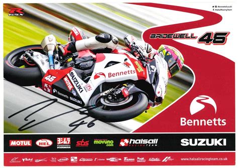 tommy bridewell british superbikes bsb a5 signed suzuki team card ebay