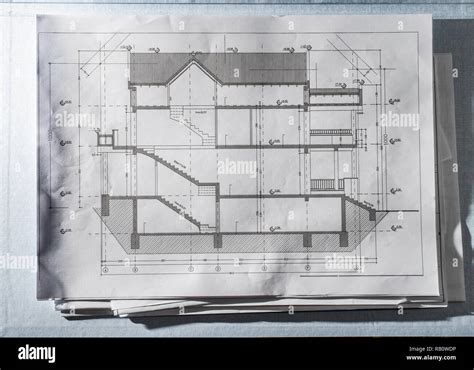 Home Design Blueprint Sketches Of A House Project Construction
