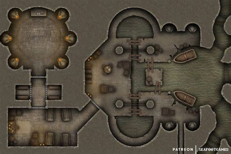 Free Dandd Battlemap Undercity Cult Temple • Seafoot Games