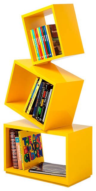 Equity Bookcase Yellow Contemporary Bookcases By Malagana Design