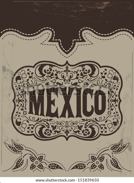 Vintage Mexico Mexican Vector Poster Stock Vector Royalty Free 151839650