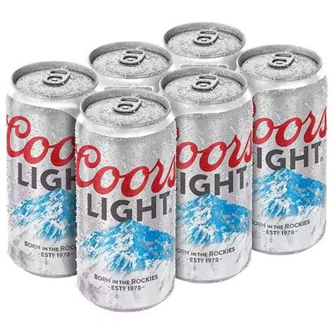 Coors Light Beer Cans Pack Of 6