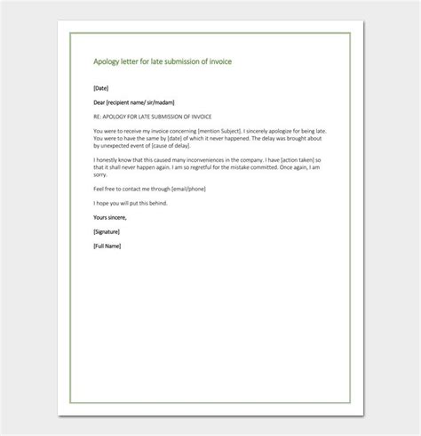 Apology Letter For Late Submission Of Invoice Document Hub Gambaran