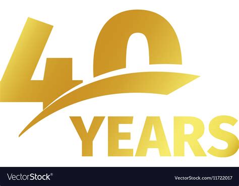 Isolated Abstract Golden 40th Anniversary Logo On Vector Image