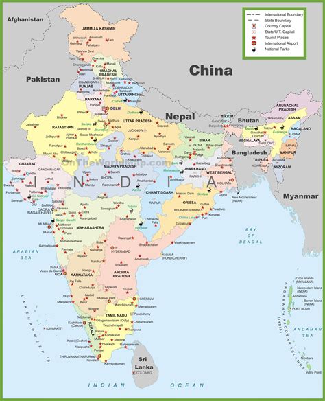 India Map With States Only