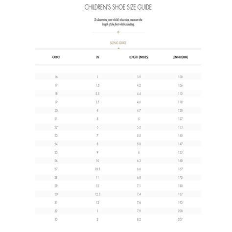 Gucci Shoe Size Chart Gallery Of Chart 2019
