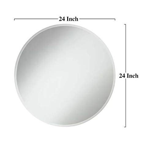 kohros round beveled polished frameless wall mirror for bathroom vanity bedroom 24 circle